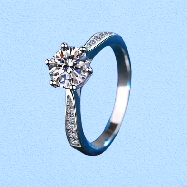 Round Wedding Ring 1ct White Gold-Plated