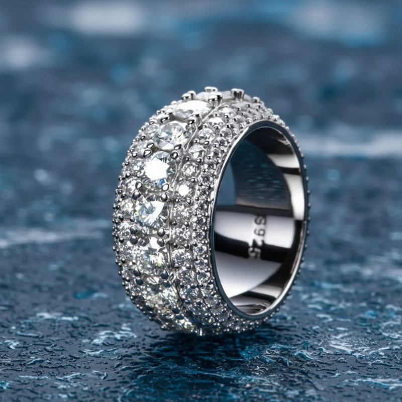 MOISSANITE ICED-OUT RING