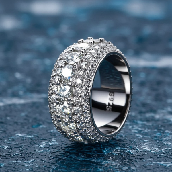 MOISSANITE ICED-OUT RING