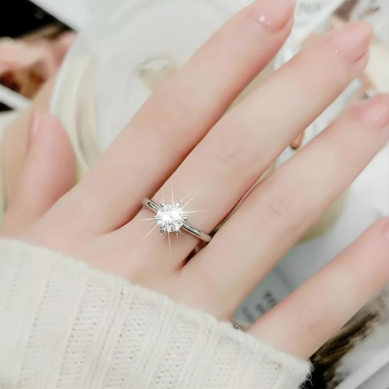 Plain Engagement White Gold-Plated Ring
