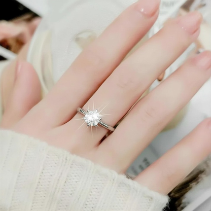 Plain Engagement White Gold-Plated Ring
