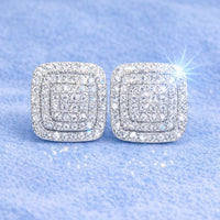 10MM BIG EARRINGS, 14K WHITE GOLD-PLATED
