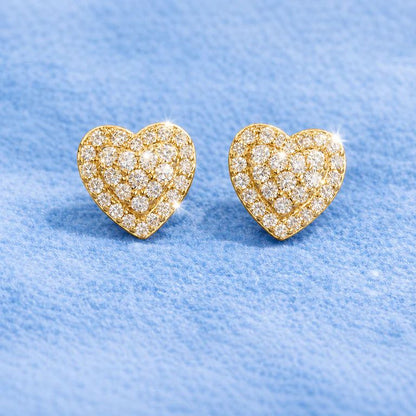 8mm Heart Earrings, 18K Gold-Plated