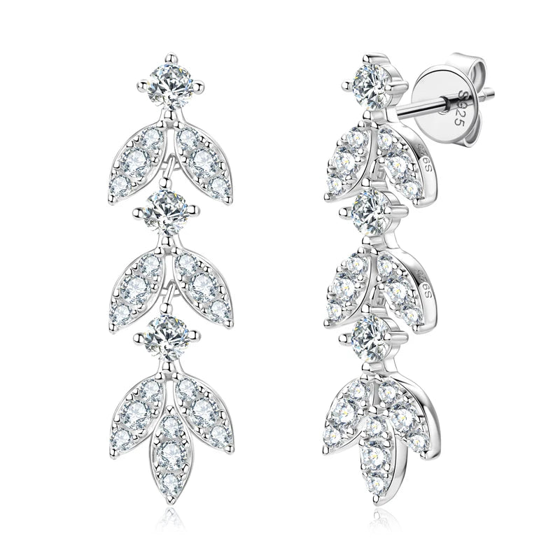 Leaf-Shape Stud Earrings